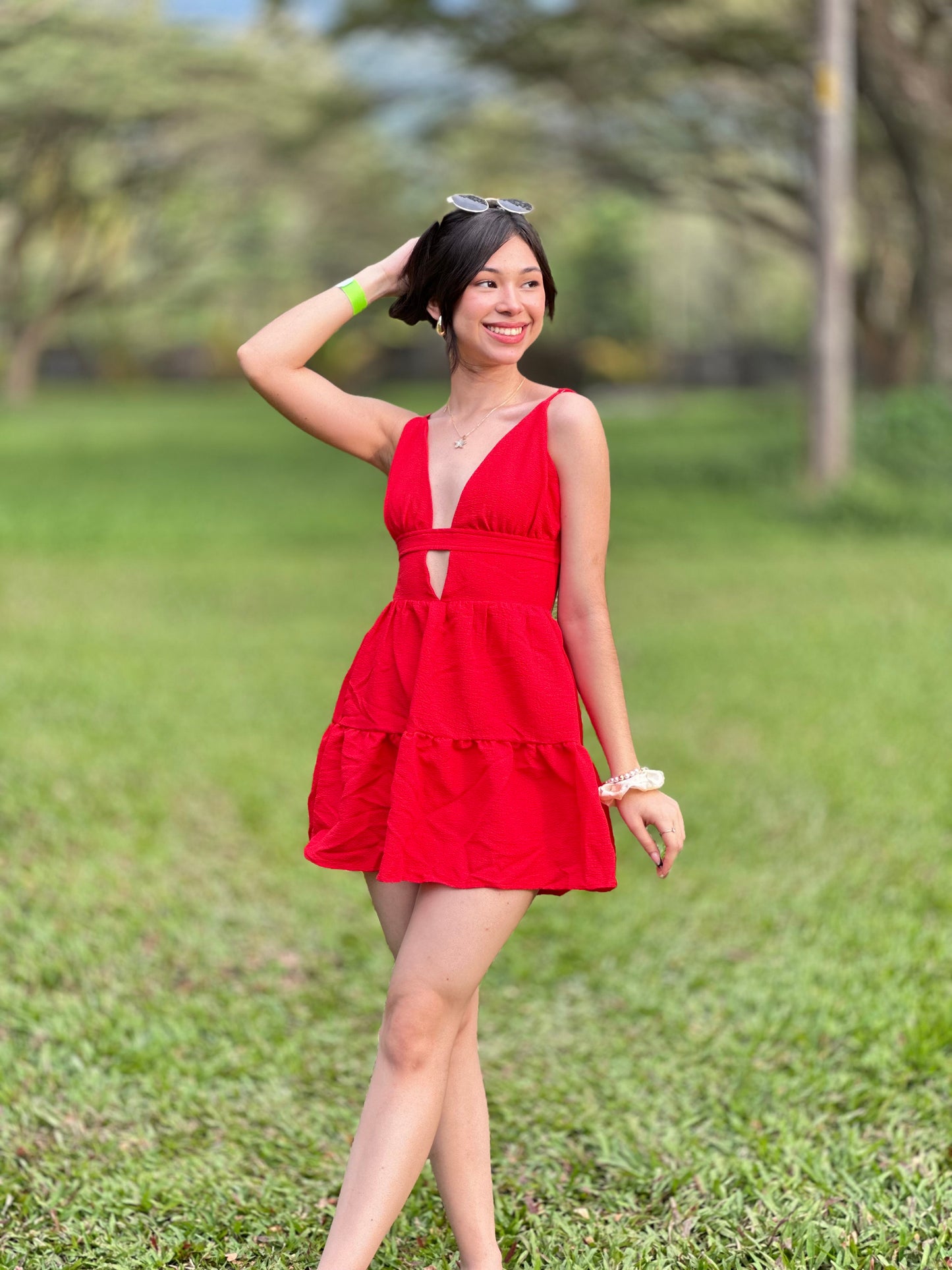Vestido de espalda descubierta rojo