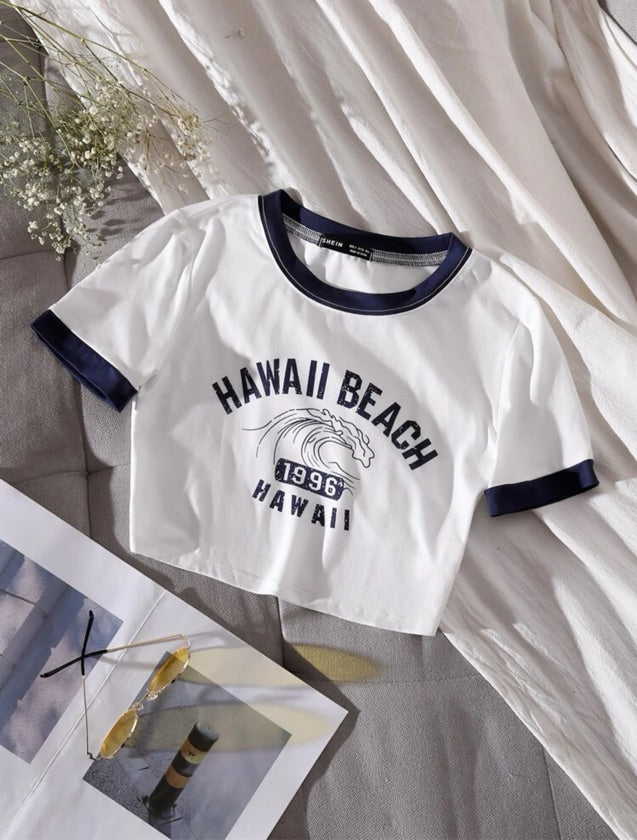 Crop Top Hawaii Beach 1996