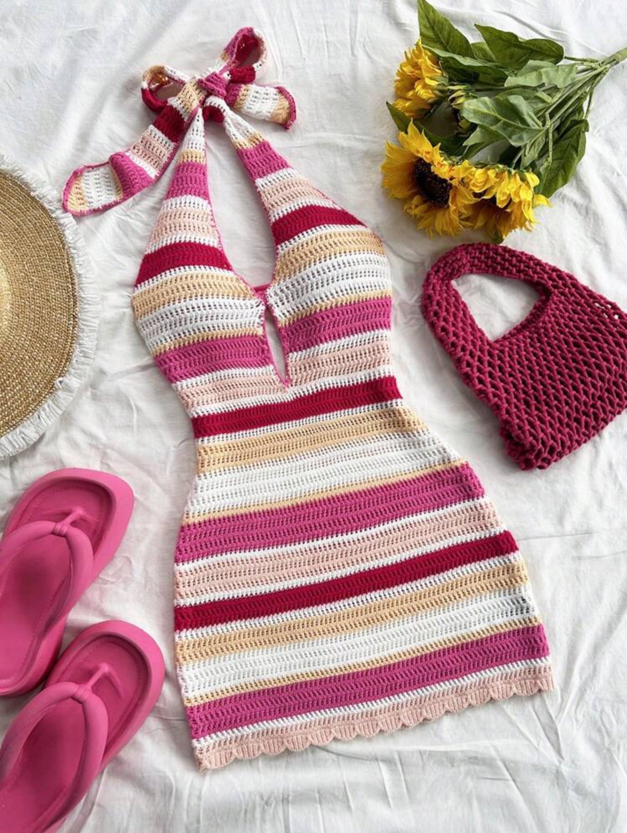 Vestido de crochet playero