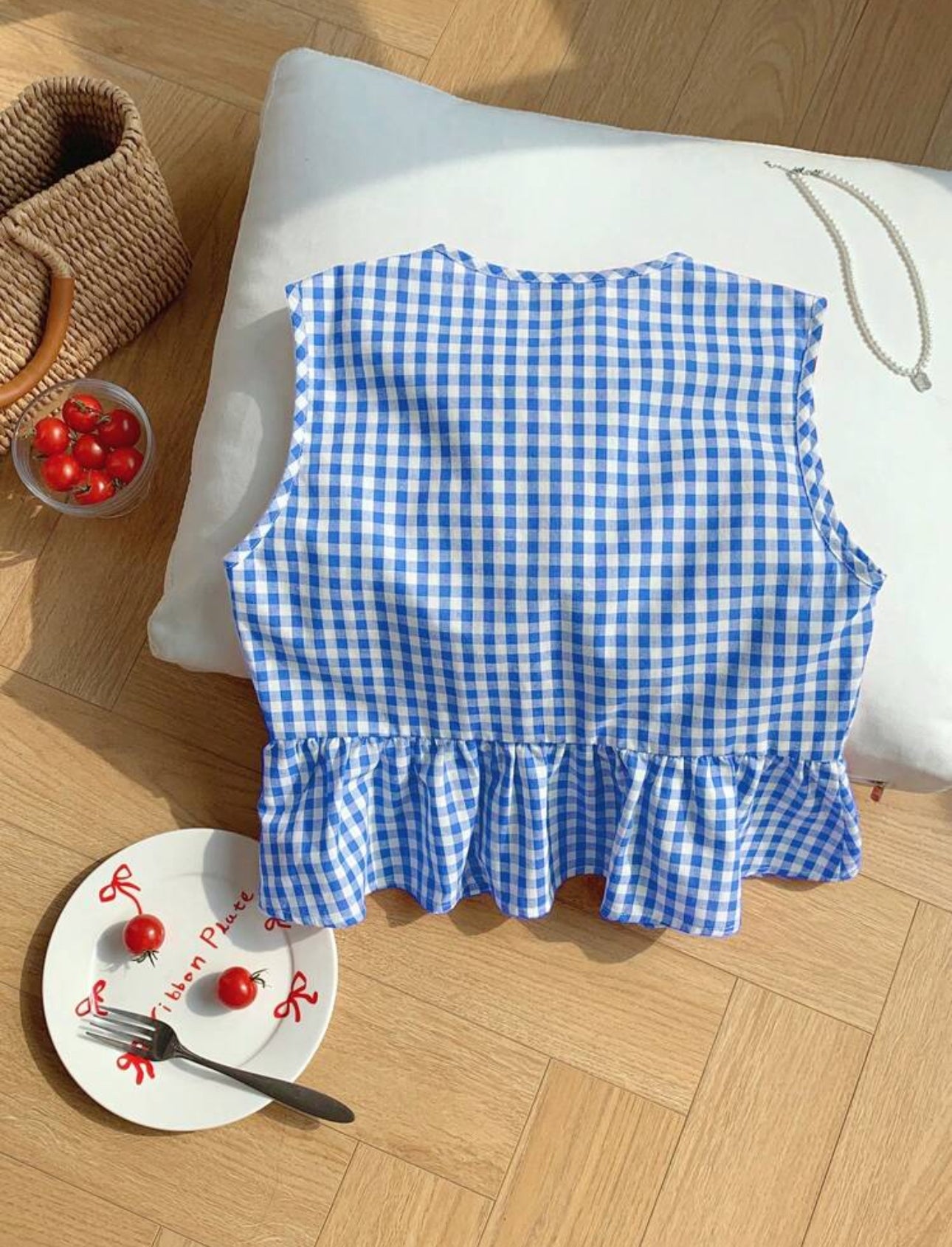 Top casual estampado de cuadros