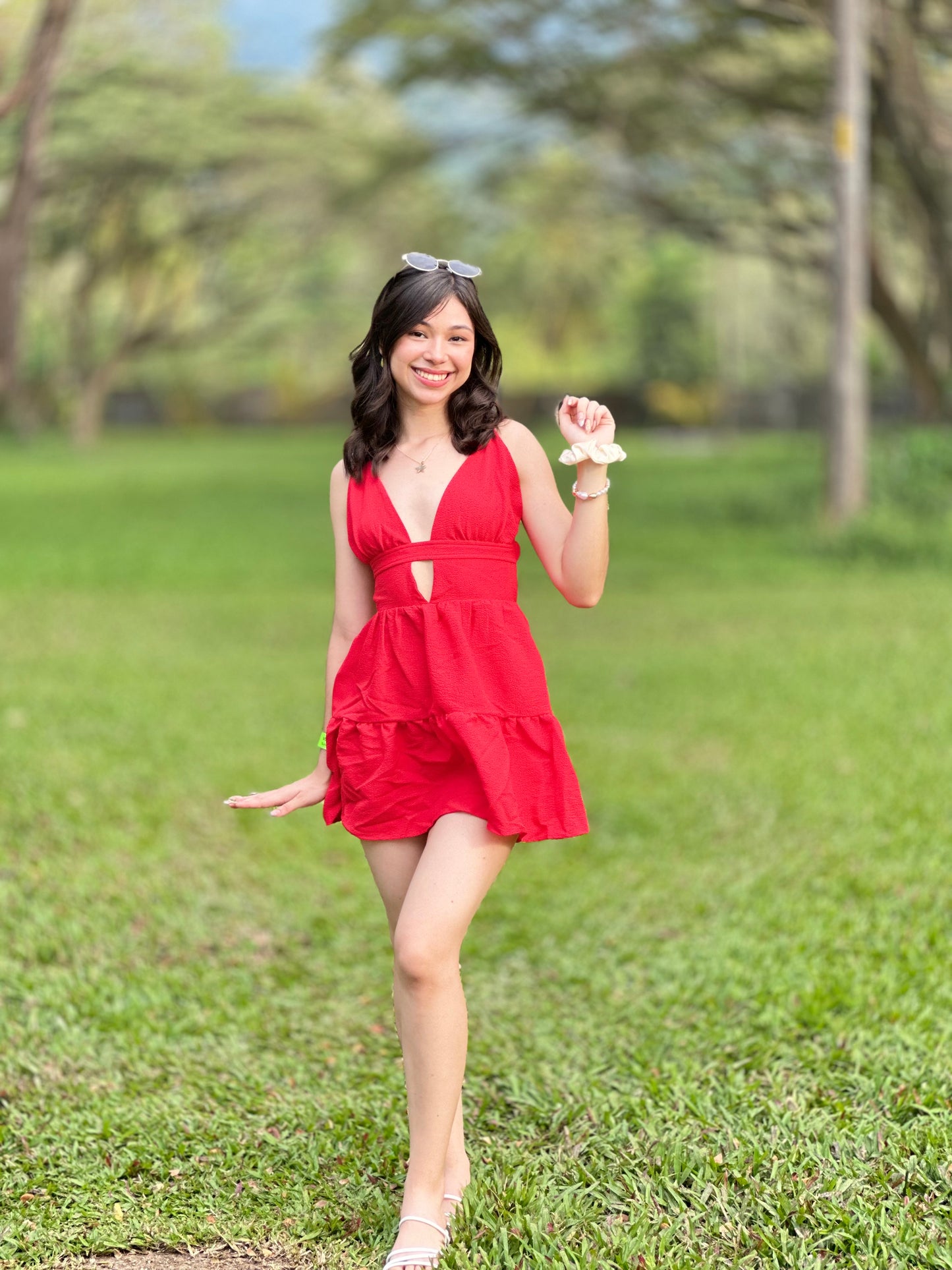Vestido de espalda descubierta rojo