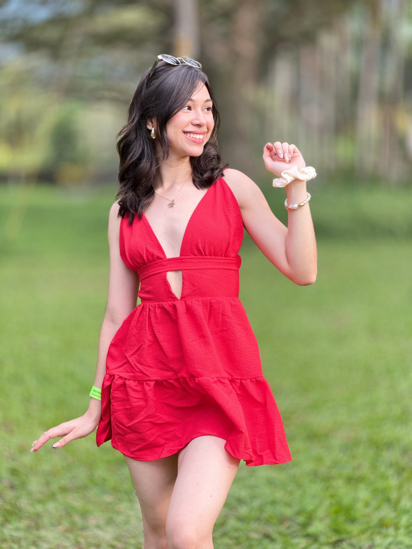 Vestido de espalda descubierta rojo