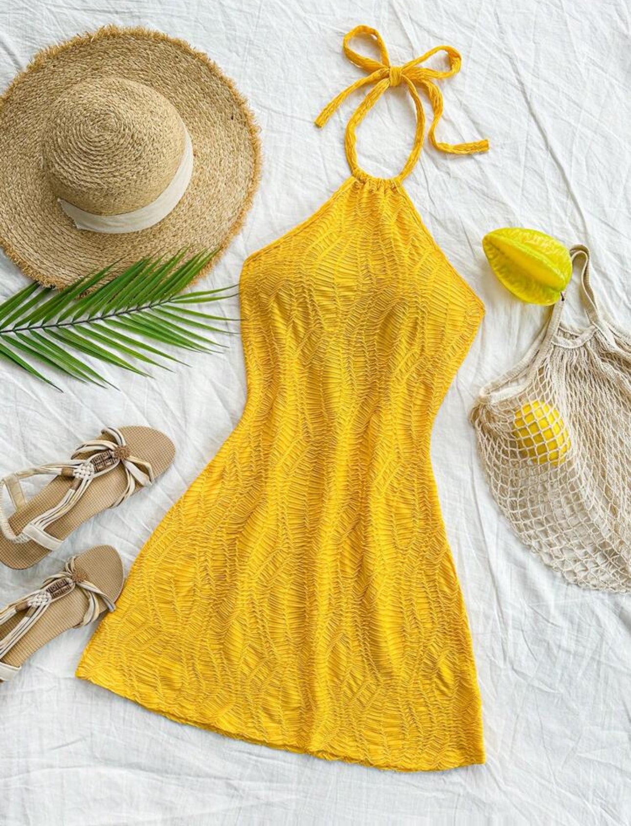 Vestido de cuello Halter para vacaciones