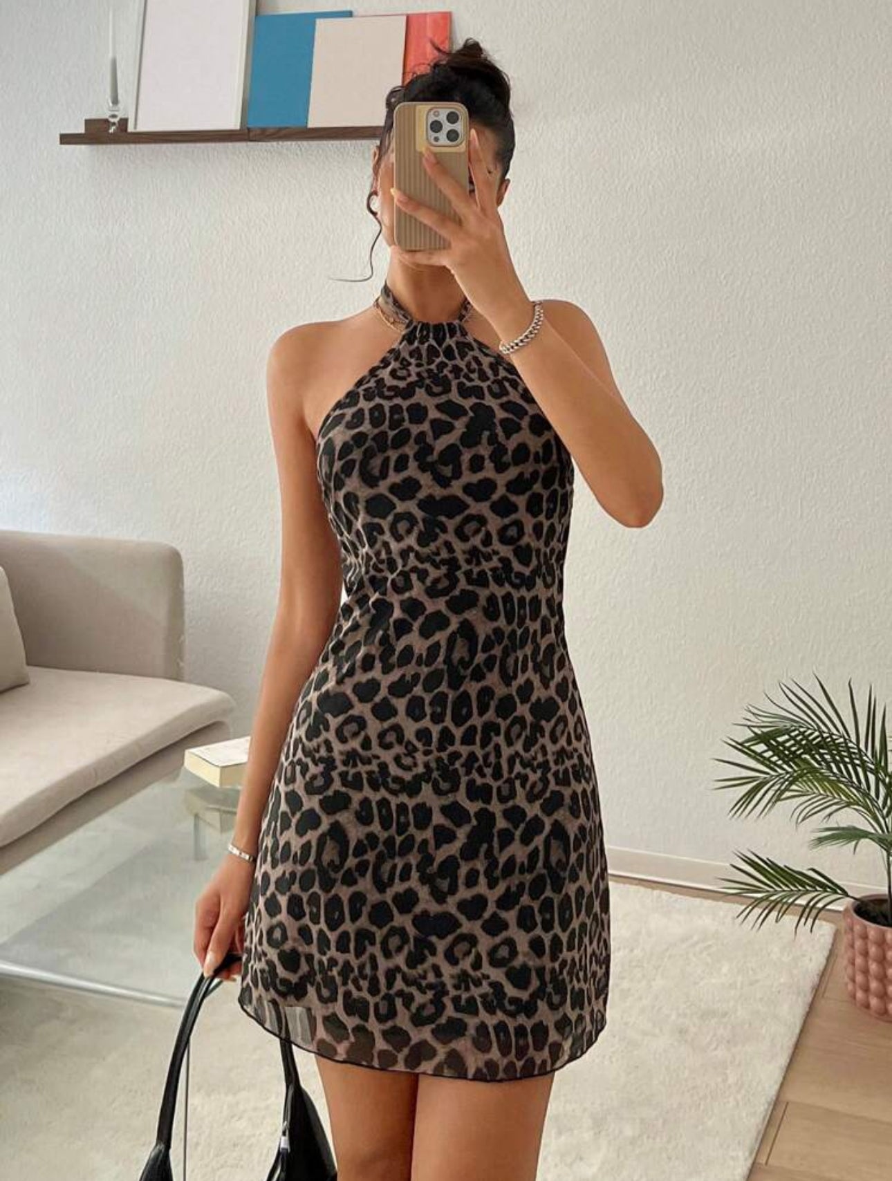 Vestido estampado de leopardo